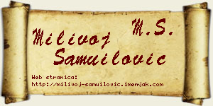 Milivoj Samuilović vizit kartica